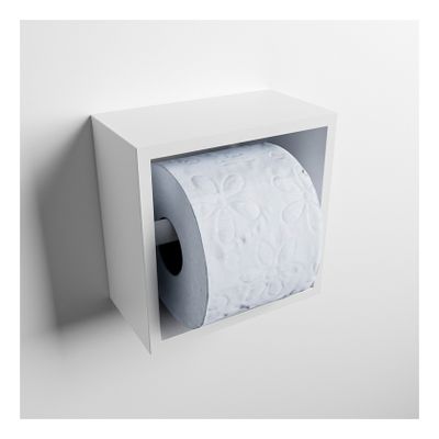 Mondiaz EASY Toiletrolhouder solid surface in- en opbouw 16x16 cm kleur Talc