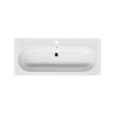 BRAUER Moon wastafel - 100x46x10cm - 1 wasbak - 1 kraangat - keramiek - glans wit WT-MO1001HW