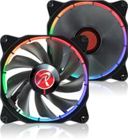 Raijintek AURAS 12 RGB PC-ventilator Zwart, RGB (b x h x d) 120 x 120 x 25 mm Incl. LED-verlichting