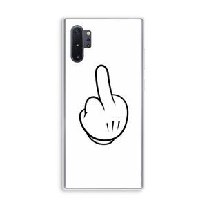Middle finger white: Samsung Galaxy Note 10 Plus Transparant Hoesje