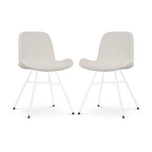 Nolon Noa-Fé Eetkamerstoelen Set van 2 - Rib Crème - Witte Poten