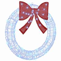 Krans met LED -striplichten Blauw 75 cm Acryl