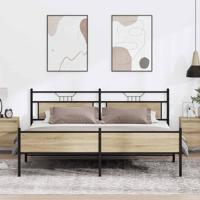 Bedframe zonder matras metaal sonoma eikenkleur 200x200 cm