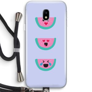 Smiley watermeloen: Samsung Galaxy J3 (2017) Transparant Hoesje met koord