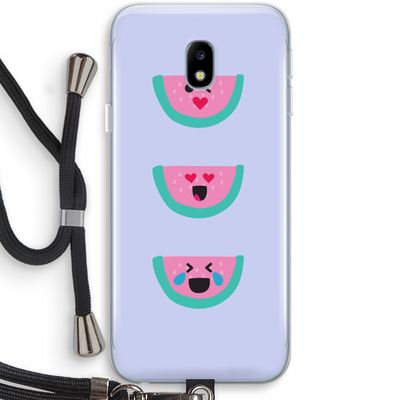 Smiley watermeloen: Samsung Galaxy J3 (2017) Transparant Hoesje met koord