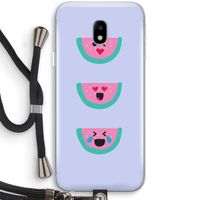 Smiley watermeloen: Samsung Galaxy J3 (2017) Transparant Hoesje met koord