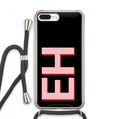 Monogram: iPhone 8 Plus Transparant Hoesje met koord