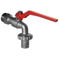 Go by Van Marcke dubbele dienstkraan lange hendel rood 3/4M 16b verchroomd 190544