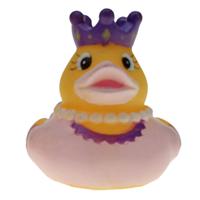 Rubber badeendje prinses - lichtroze - badkamer fun artikelen - size 5 cm - kunststof - thumbnail