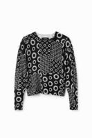 Dunne trui met geometrische patch - BLACK - XL Dunne trui met geometrische patch - BLACK - XL