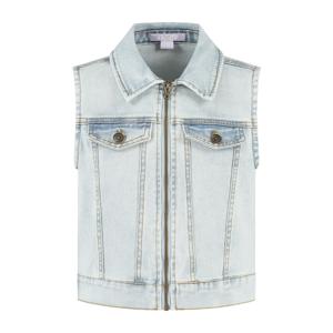 MAYCE zomer denim gilet meisjes - licht blauw denim