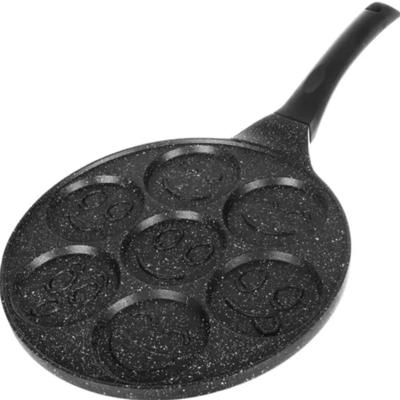 Ruhhy koekenpan voor pancakes - zwart - D26 cm - smile - anti aanbaklaag