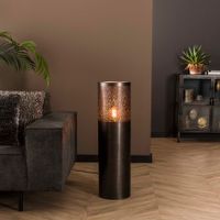 LifestyleFurn Vloerlamp 'Bryston' 90cm hoog, kleur Zwart Nikkel