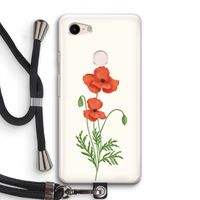 Red poppy: Pixel 3 Transparant Hoesje met koord