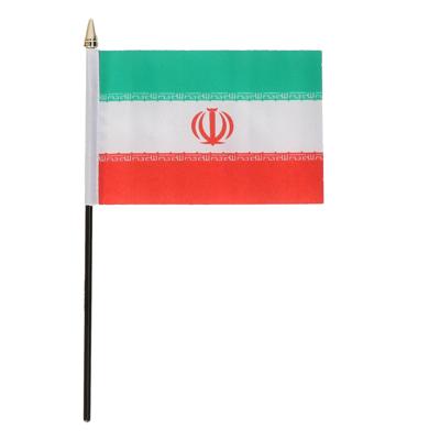 Iran - mini vlaggetje van 10 x 15 cm op stokje - Landen vlag - H27 cm