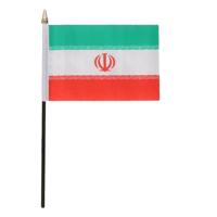Iran - mini vlaggetje van 10 x 15 cm op stokje - Landen vlag - H27 cm