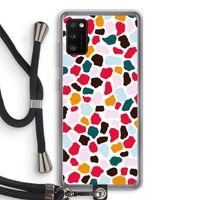 Colored Giraffe: Samsung Galaxy A41 Transparant Hoesje met koord