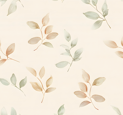 Beige bladerenontwerp behang hal