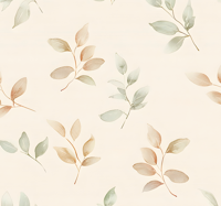Beige bladerenontwerp behang hal