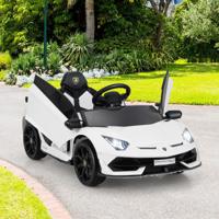 Lamborghini Elektrische Kinderauto met 2.4G Afstandsbediening en LED Koplampen 3-5 km/u Wit