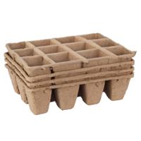 Stekpotje / kweekpot - 4x stuks - 16 x 12 x 5 cm - turfpotjes - moestuinpotjes