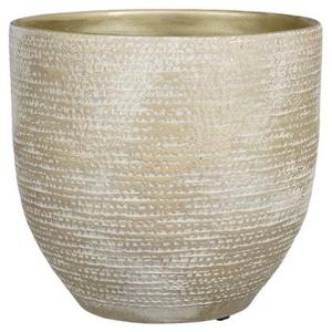 Mica Decorations Plantenpot - terracotta - champagne|wit -29x26cm