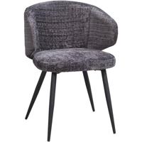 Leen Bakker - Eetkamerstoel Demi - Antraciet - Stof - Grijs - 57x57x78 Cm