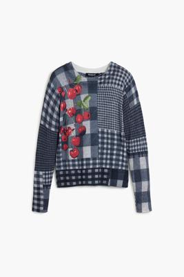 Vichy trui met fruitprint - MATERIAL FINISHES - L