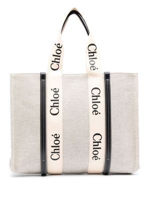 Chloé sac cabas à bride logo - BLUE