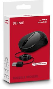 SpeedLink BEENIE Muis USB Optisch Zwart 3 Toetsen 1200 dpi Met kabelroller