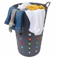 Flexibele wasmand - antraciet - 60 liter - kunststof - 47 x 50 cm