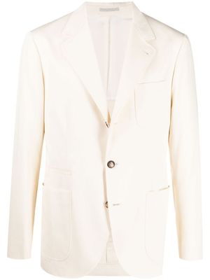 Brunello Cucinelli blazer cintré à simple boutonnage - Blanc