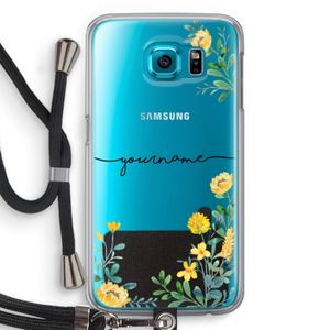 Gele bloemen: Samsung Galaxy S6 Transparant Hoesje met koord
