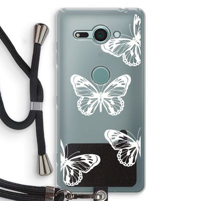 White butterfly: Sony Xperia XZ2 Compact Transparant Hoesje met koord