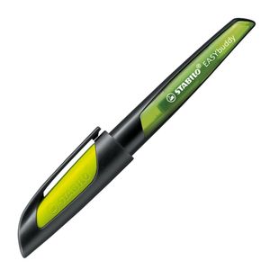 STABILO EASYbuddy, ergonomische vulpen, zwart/lime, standaard M punt voor rechtshandigen, per stuk