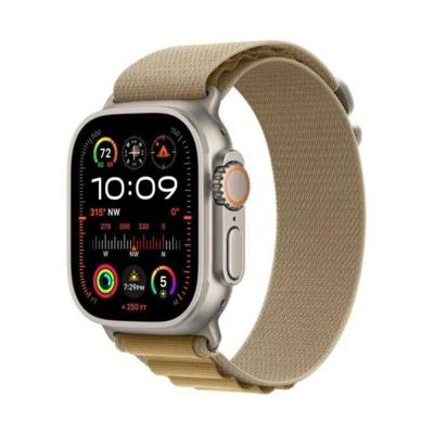 AppleWatch Ultra 2 GPS + Cellular 49mm Titanium Case met Tan Alpine Loop - Large Smartwatch Beige