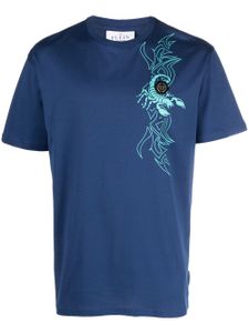 Philipp Plein t-shirt à patch logo SS Chrome - Bleu