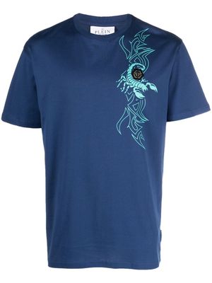 Philipp Plein t-shirt à patch logo SS Chrome - Bleu