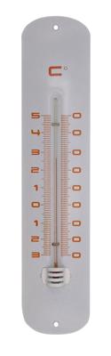 Muurthermometer metaal wit 30x6,5x1 cm - Nature