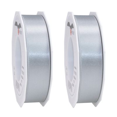 3x Luxe hobby/decoratie grijze satijnen sierlinten 2,5 cm/25 mm x 25 meter