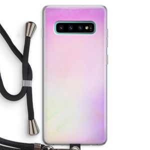 Flow mist pastel: Samsung Galaxy S10 Plus Transparant Hoesje met koord