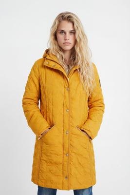 Gewatteerde jas met capuchon - YELLOW - 44 Gewatteerde jas met capuchon - YELLOW - 44