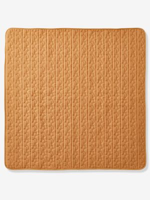 PETIT MOUTON sherpa deken / gewatteerde vloermat Oeko-Tex®. honing/ecru