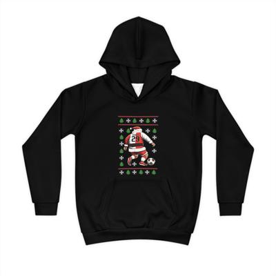 Hoodie regular zwart - kids - Santi 29 Kersttrui - logo voor groot