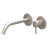 IVY Bond Wastafelkraan Afbouwdeel - 2-Gats Wandmontage - Gebogen Uitloop - Geborsteld Nickel PVD