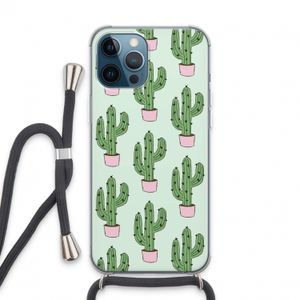Cactus Lover: iPhone 13 Pro Max Transparant Hoesje met koord