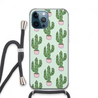 Cactus Lover: iPhone 13 Pro Max Transparant Hoesje met koord