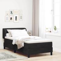 Boxspringbed met matras fluweel zwart 100x200 cm