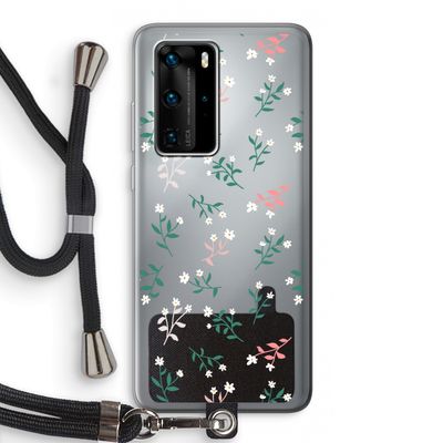 Small white flowers: Huawei P40 Pro Transparant Hoesje met koord
