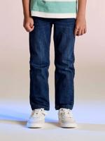 Onverwoestbare rechte relaxjeans jongens, eenvoudig aan te trekken ongewassen denim